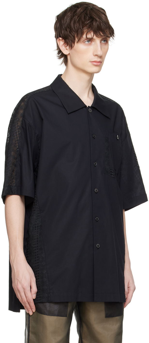 Skjorte Feng Chen Wang Feng Chen Wang Lace Overlay Shirt Sort | FUS17SR04, 1