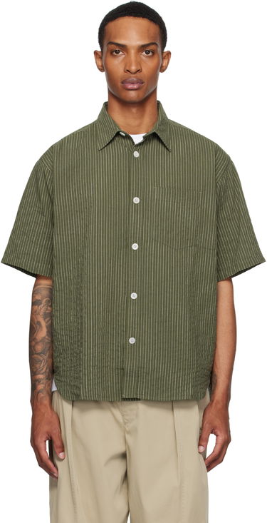 Skjorte NORSE PROJECTS Norse Projects Mo Oversized Stripe Short Sleeve Shirt Grøn | N40-0829, 0