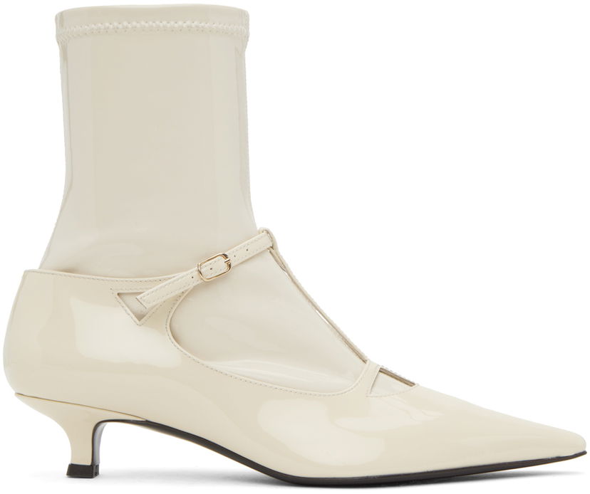 Sokker The Row The Row Cyd Patent Leather Ankle Boots Hvid | F1416-P73
