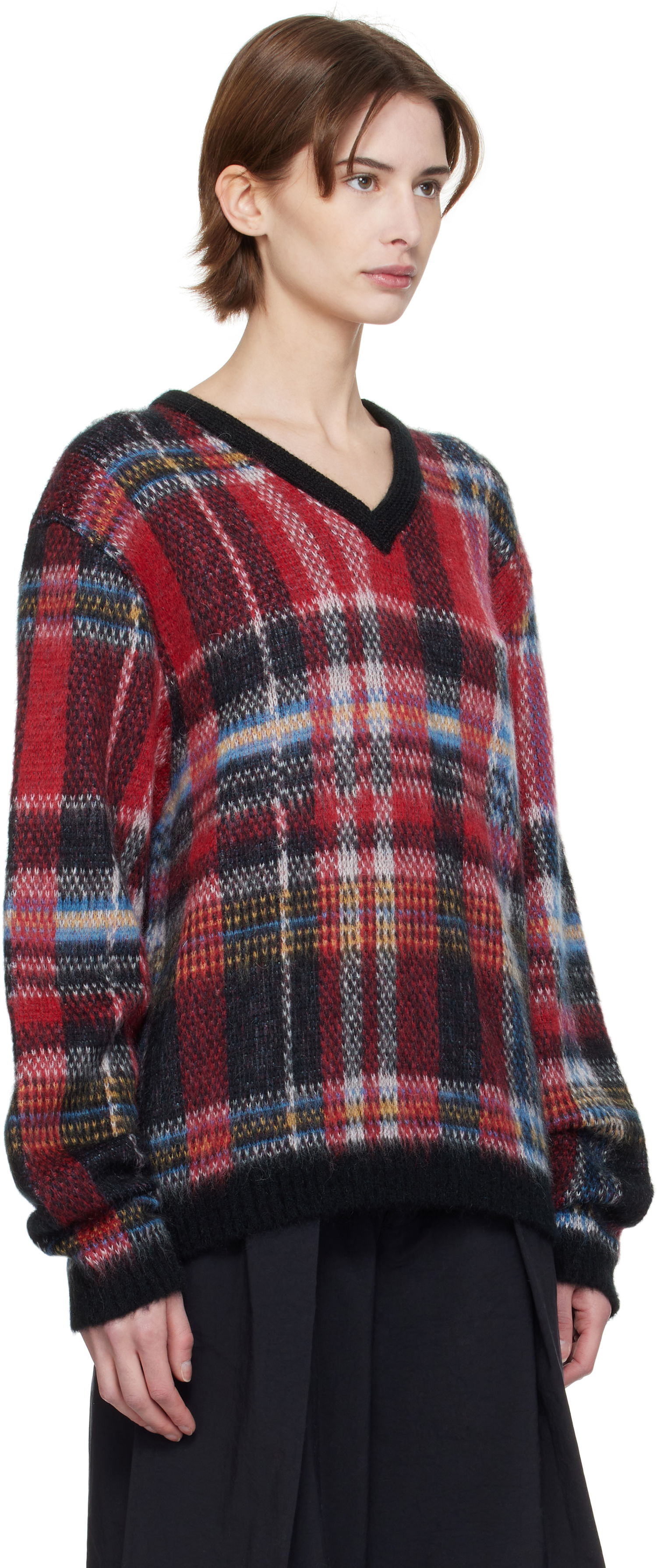 Sweater YMC YMC Vertigo Tartan V-Neck Sweater Flerfarvet | P8XMF, 1