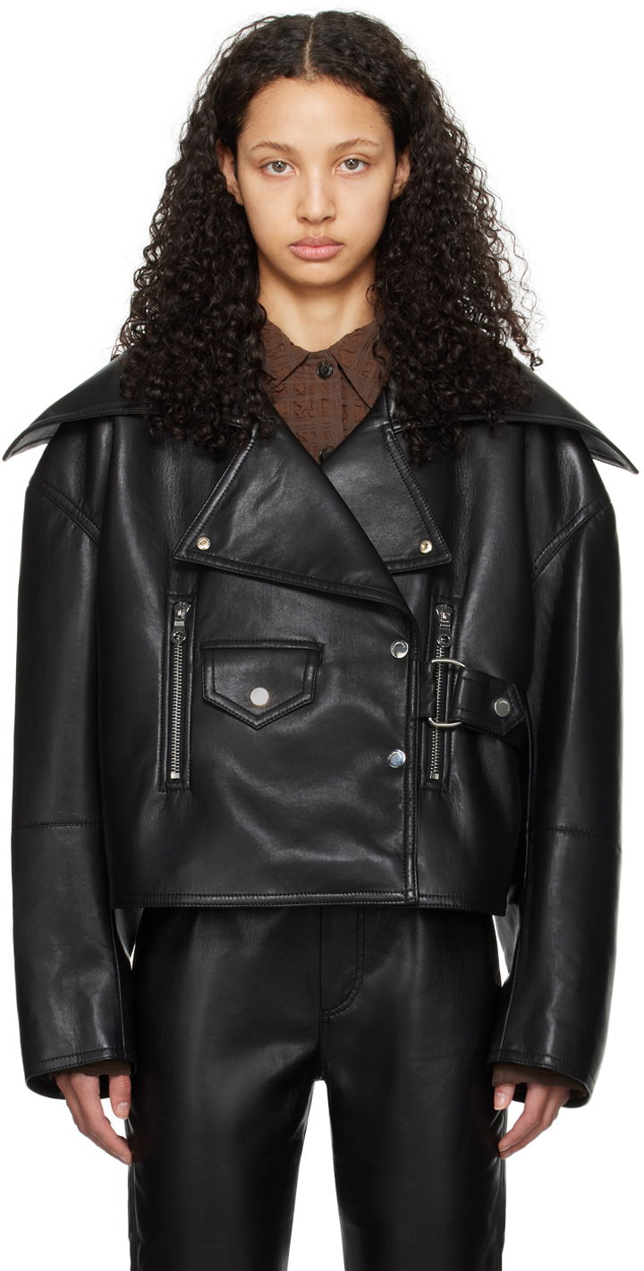Jakke Nanushka Ado Leather Jacket Sort | NW22CROW01799, 0