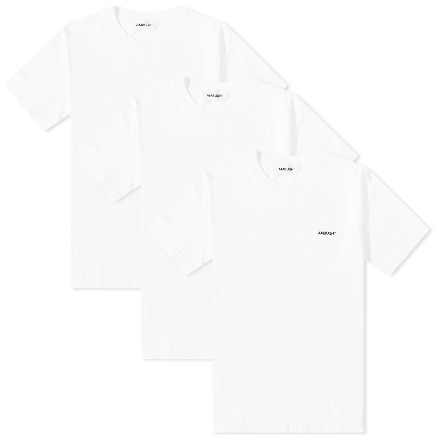 T-shirt Ambush 3-Pack Logo Tee Hvid | BMAA035S23JER0020100, 0