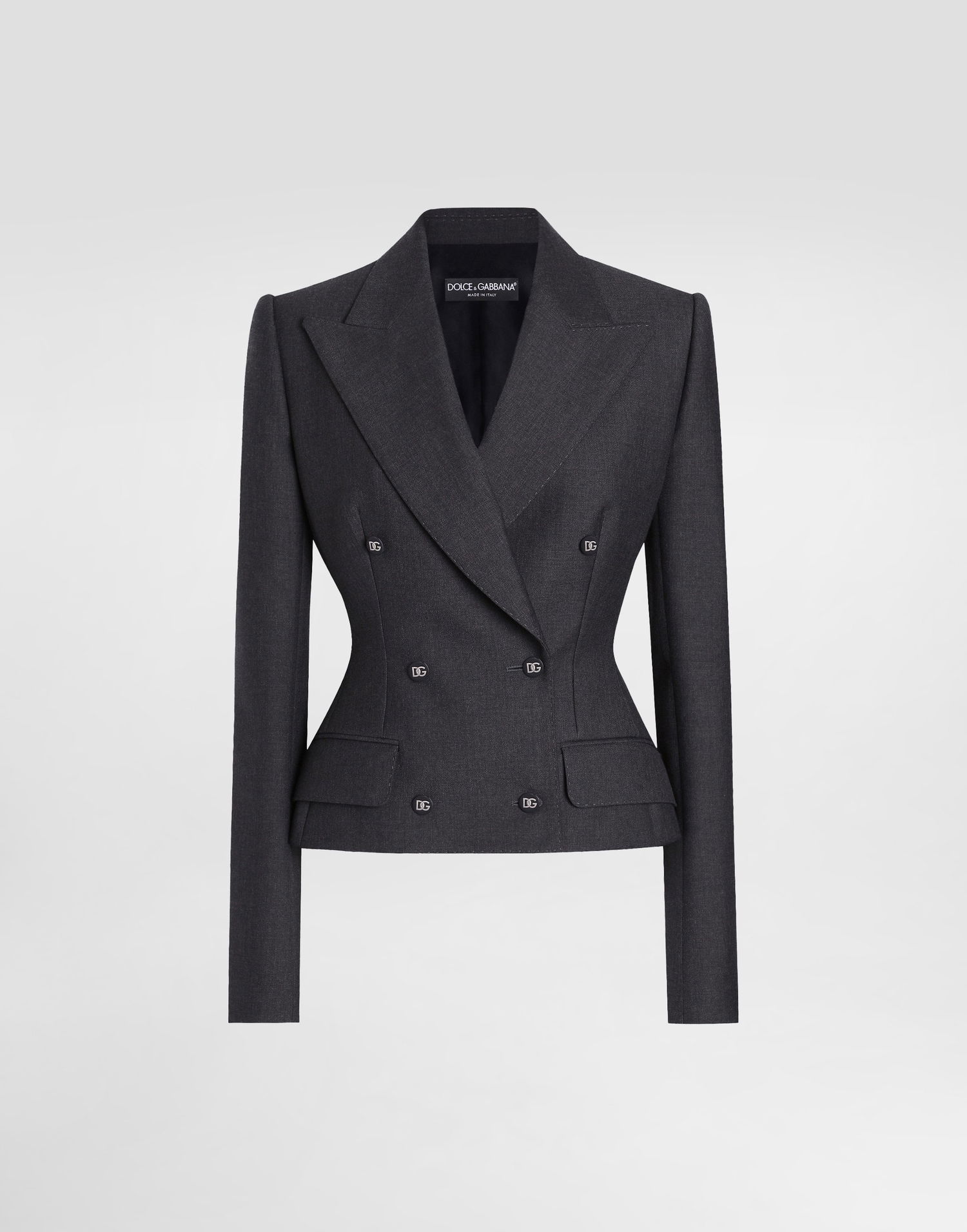 Jakke Dolce & Gabbana Double-breasted With Dg-branded Buttons Gray Grå | F27DJTFU287S8290, 0