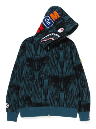 Sweatshirt BAPE Speed Racer Shark Full Zip Hoodie Mørkeblå | 1J30-115-005