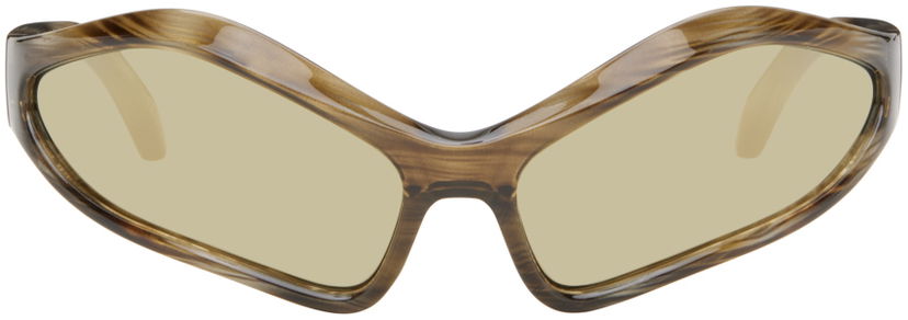 Solbriller Balenciaga Fennec Oval Sunglasses Beige | BB0314S-003