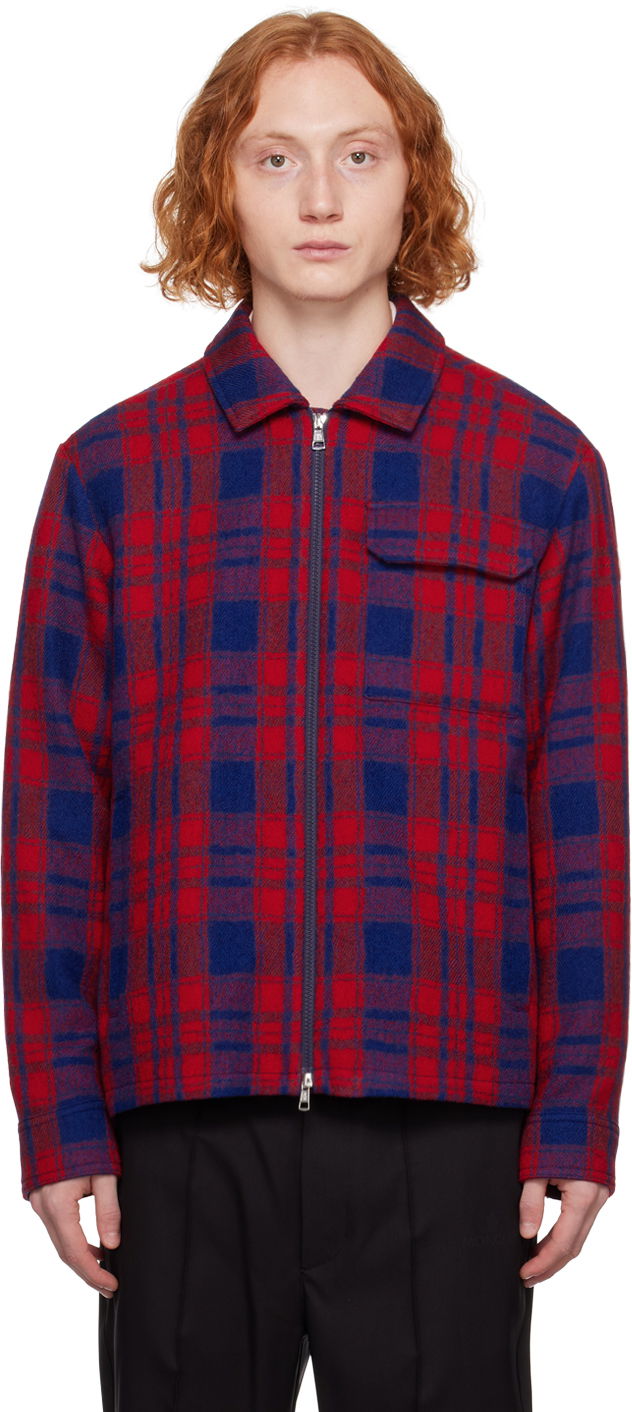 Skjorte Moncler Red Plaid Flerfarvet | I20912F000055976M, 0