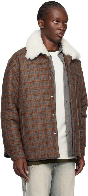 Jakke We11done We11done Insulated Plaid Faux-Shearling Jacket Brun | WD-SH2-24-170-M-BR, 1
