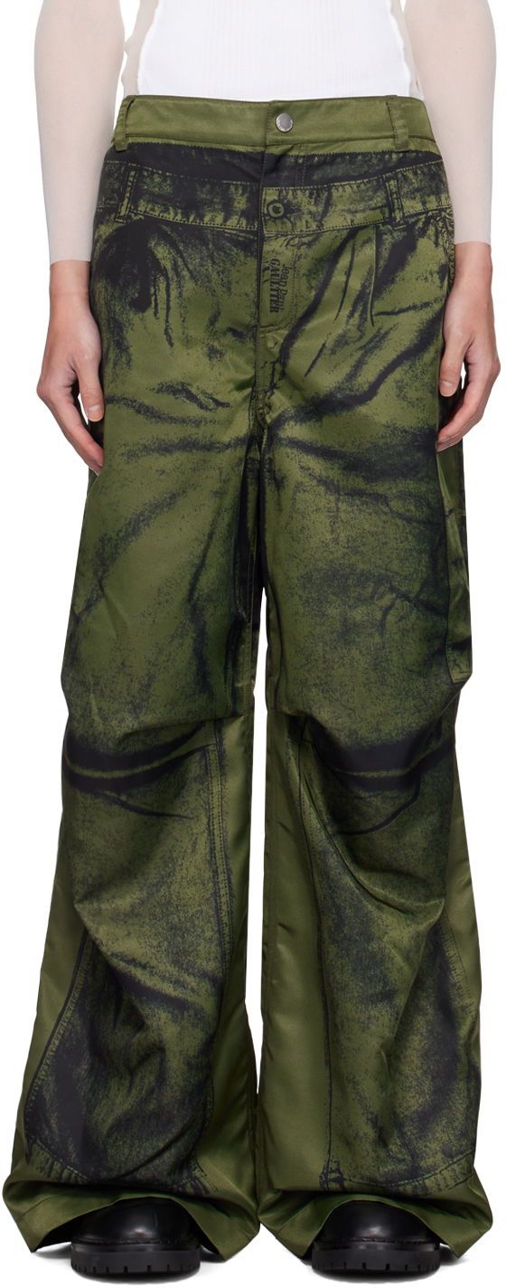 Cargo bukser Jean Paul Gaultier Jean Paul Gaultier 'The Trompe-L'œil' Cargo Pants Grøn | 24/30-F-PA134-C539-4100