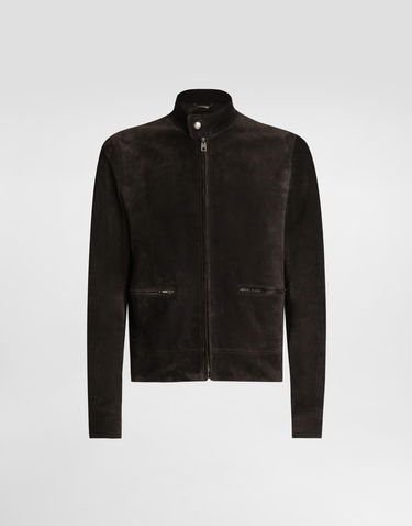 Jakke Dolce & Gabbana Dolce & Gabbana Suede Cafe Racer Jacket Brun | G9AWMLHULU2M1348, 0