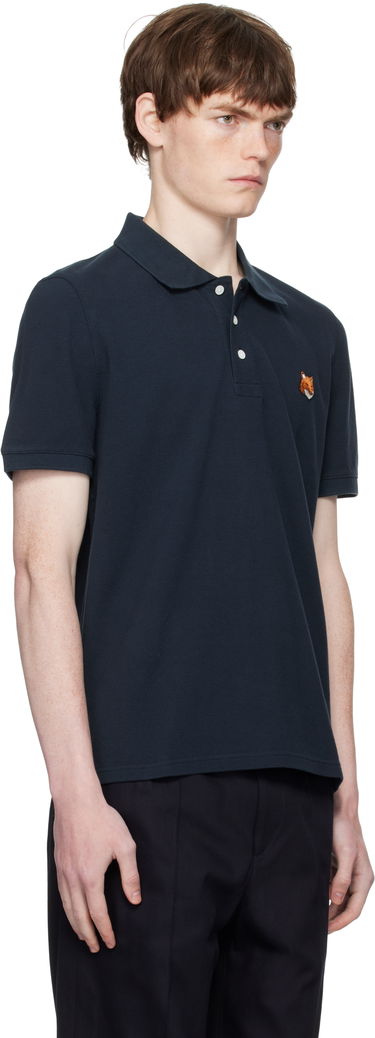 Polo skjorte MAISON KITSUNÉ Maison Kitsuné Fox Head Patch Regular Fit Polo Mørkeblå | PM00209KP0002, 1