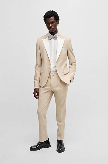 Skjorte BOSS Slim-Fit Cotton Blend Shirt Hvid | 50539770, 1