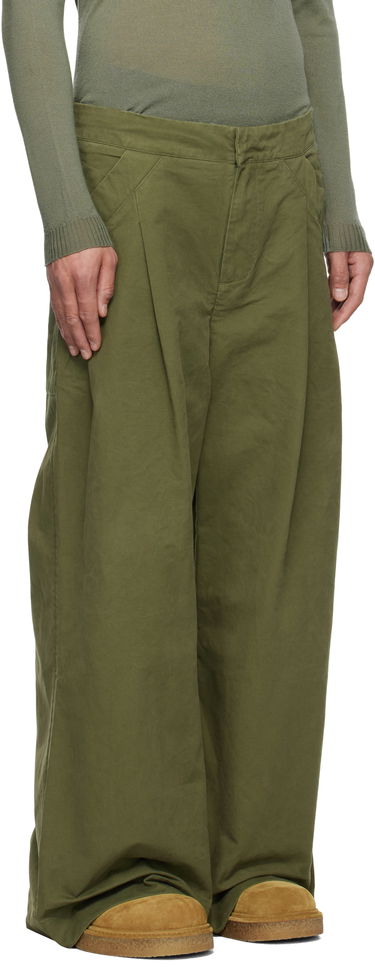 Bukser Entire Studios Entire Studios Wares Pleated Wide-Leg Trousers Grøn | ESU-S25-3007-AR, 4