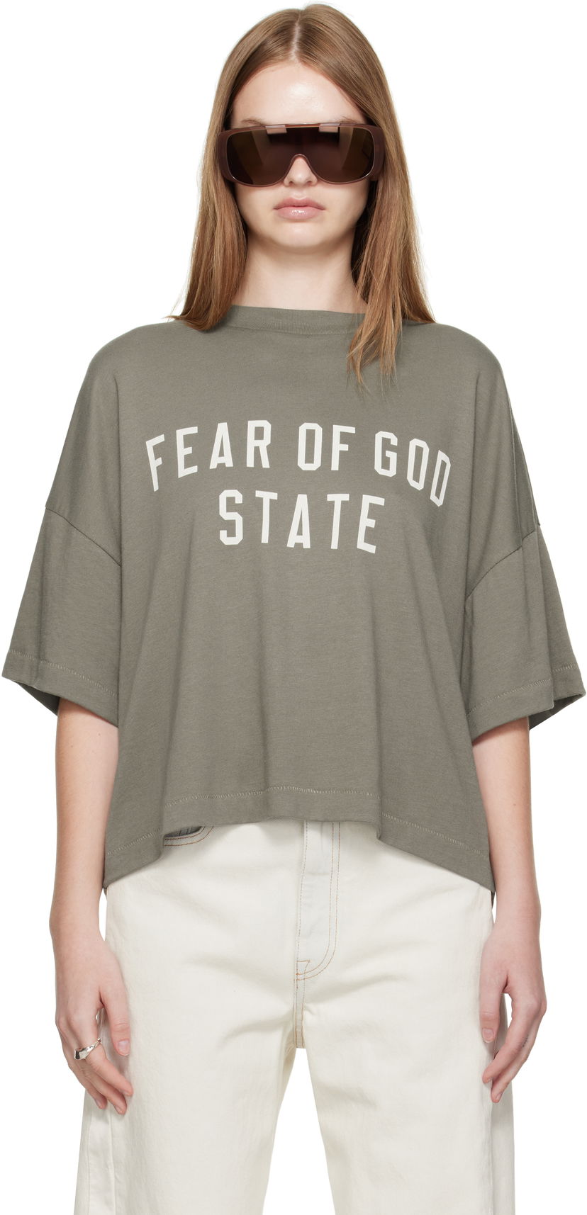 T-shirt Fear of God Fear of God ESSENTIALS Boxy T-Shirt Grøn | 125SP257167FW