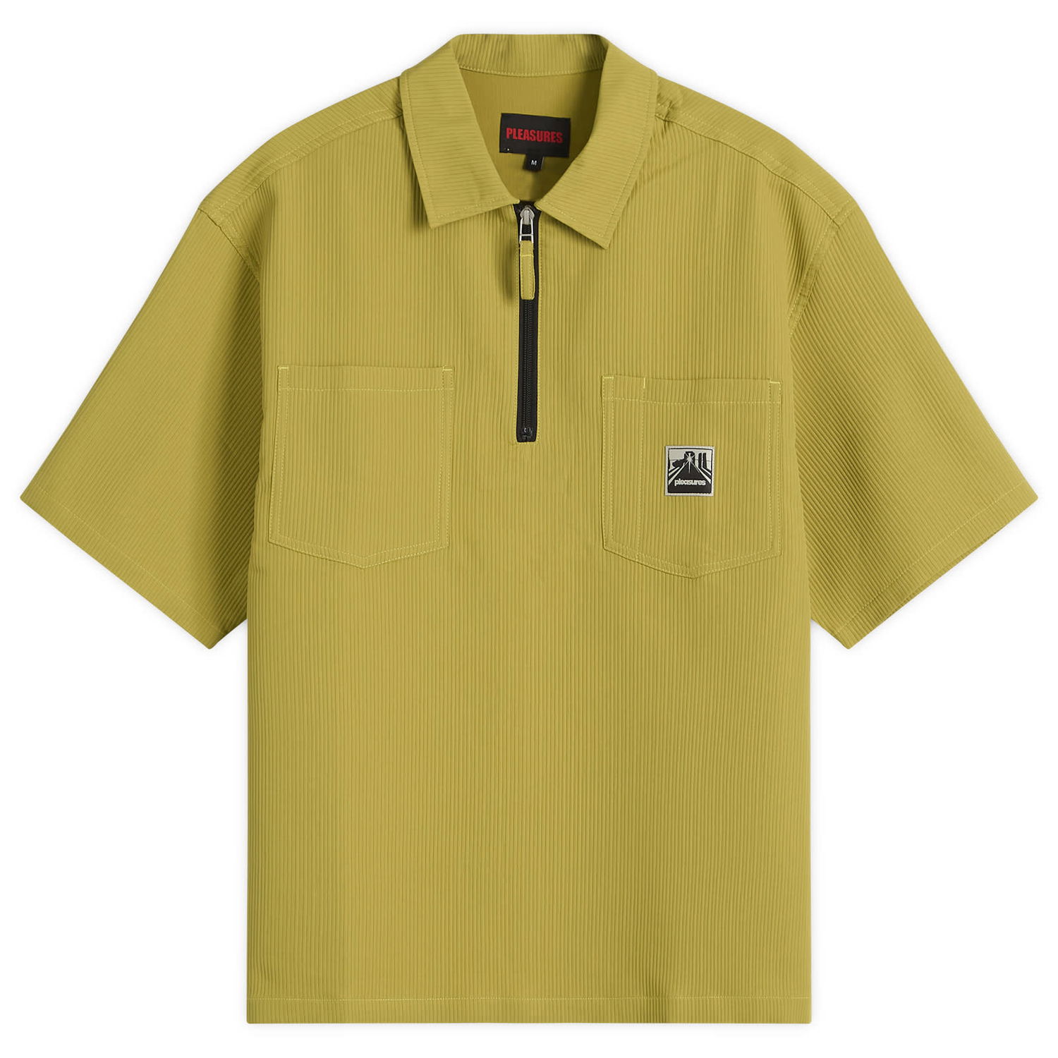 Polo skjorte Pleasures Pleasures Electron Half Zip Shirt Gul | P25SP023-OLV, 0