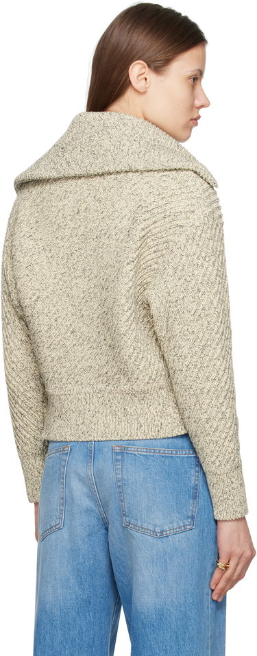 Sweater FERRAGAMO Ferragamo Cotton Diagonal Rib Knit Sweater Beige | 780976, 2
