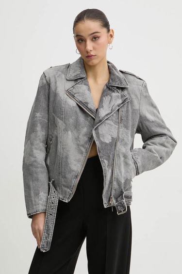 Jakke Fiorucci Fiorucci Acid Wash Denim Moto Jacket Grå | U01FMDJA177DN03DN07, 3