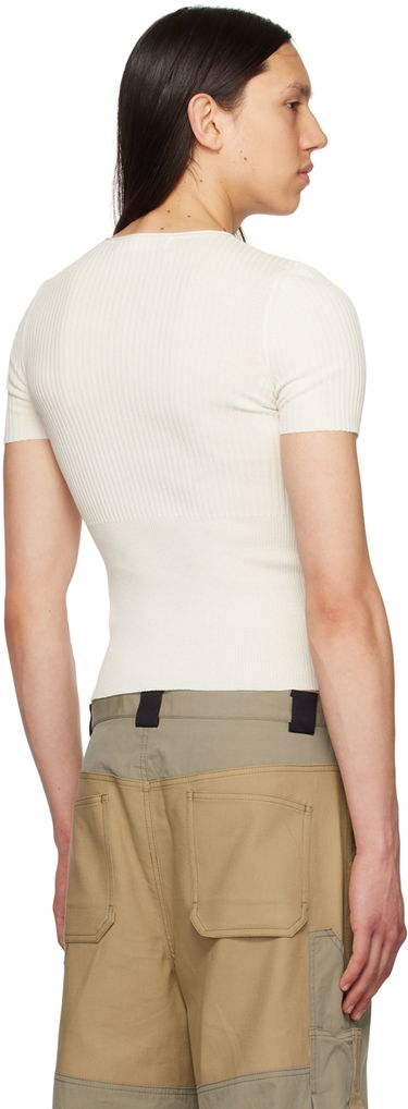 Crop top Dion Lee Dion Lee Gradient Rib T-Shirt Hvid | C7192S23, 2