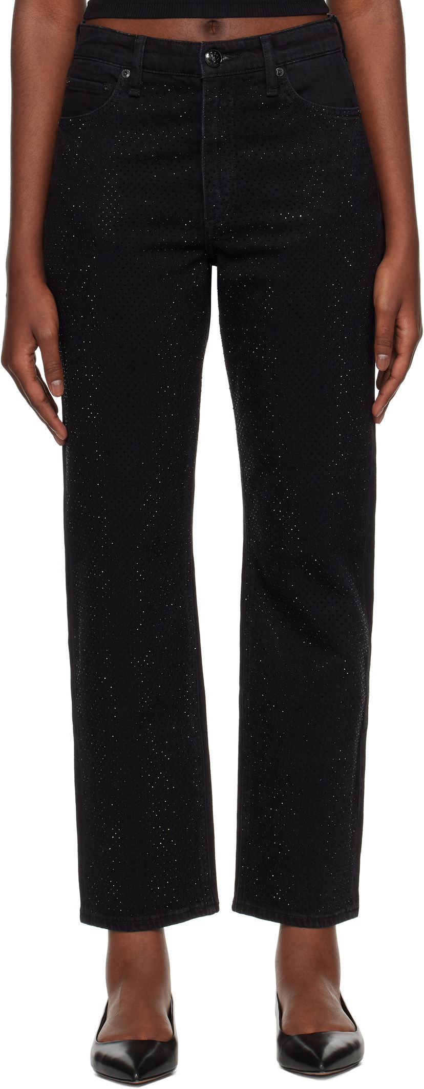 Jeans rag & bone rag & bone Harlow Straight Jeans Sort | WDD24F2956FMSI