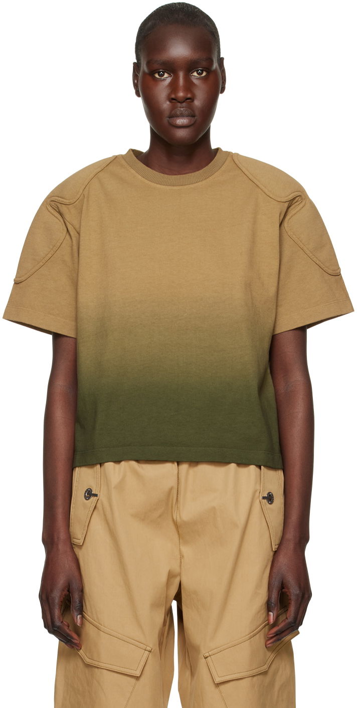 Crop top Dion Lee Sunfade Gradient Cropped T-Shirt Brun | C3090R23