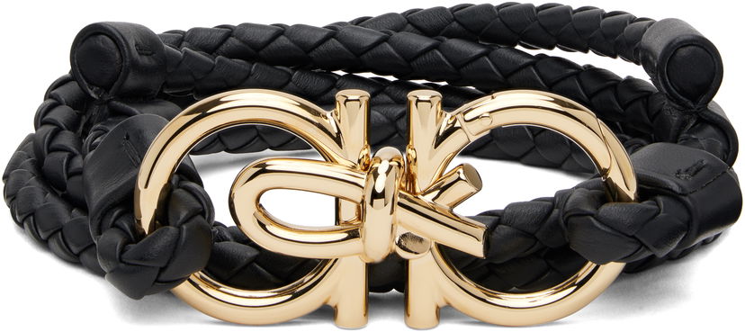Armbånd FERRAGAMO Salvatore Ferragamo Gancini Wrap Bracelet Sort | 780496