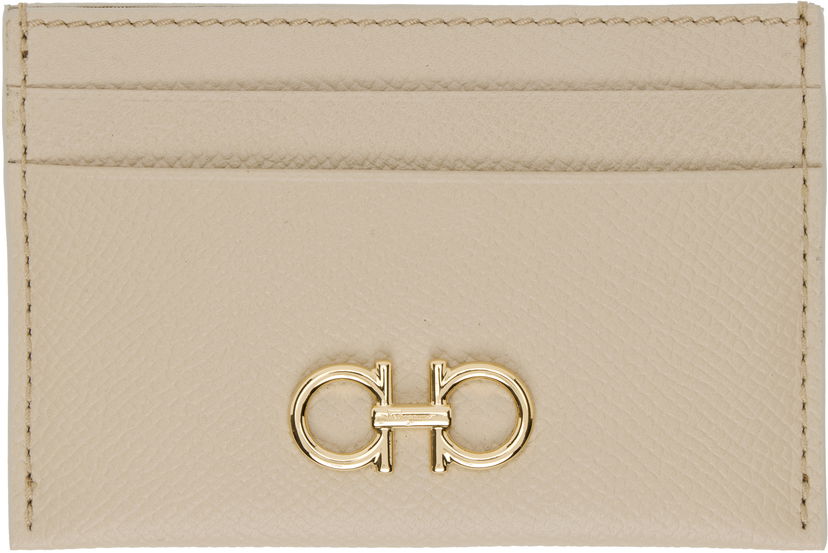 Tegnebog FERRAGAMO Salvatore Ferragamo Gancini Card Holder Beige | 779465