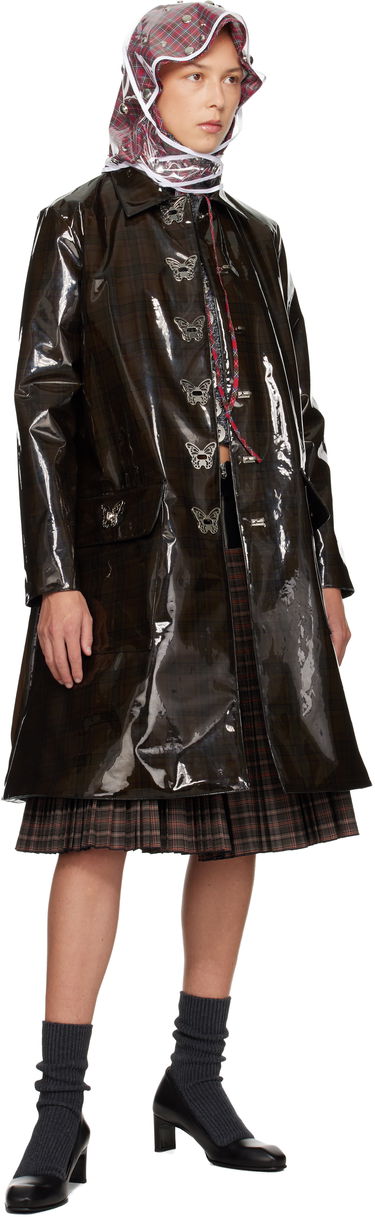 Regnfrakke Chopova Lowena Chopova Lowena Squelchy Plaid Coat Brun | 5321, 3