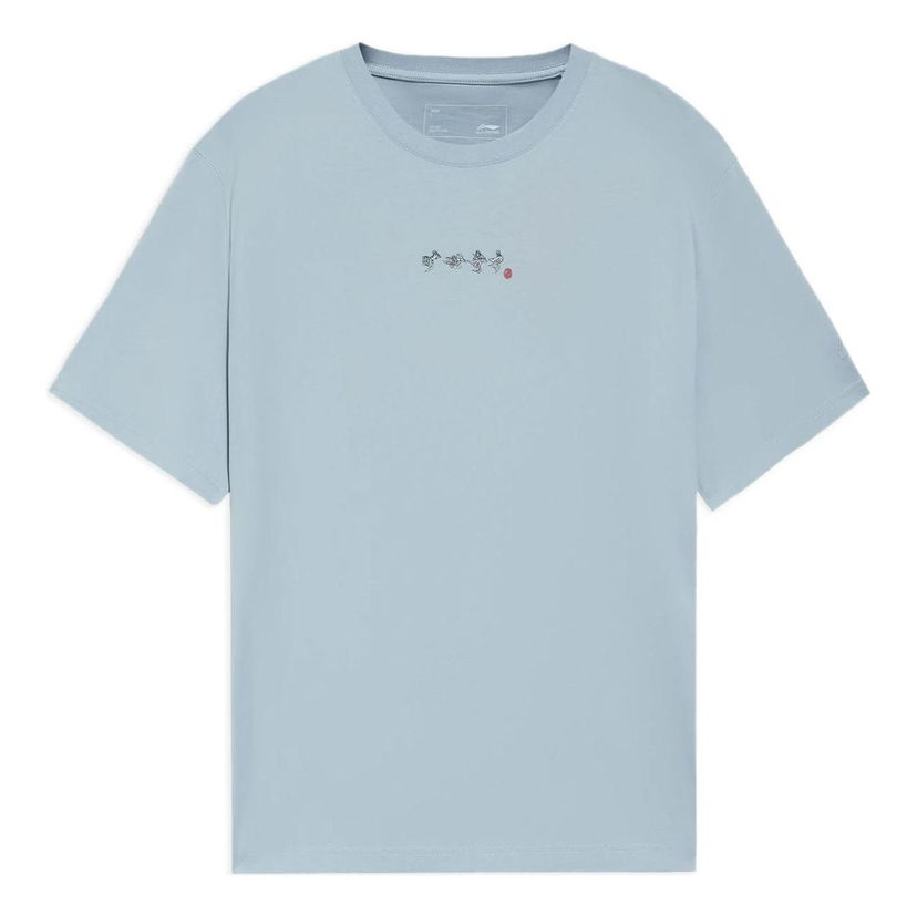 T-shirt Li-Ning Casual Printed Tee Blå | AHSS371-6