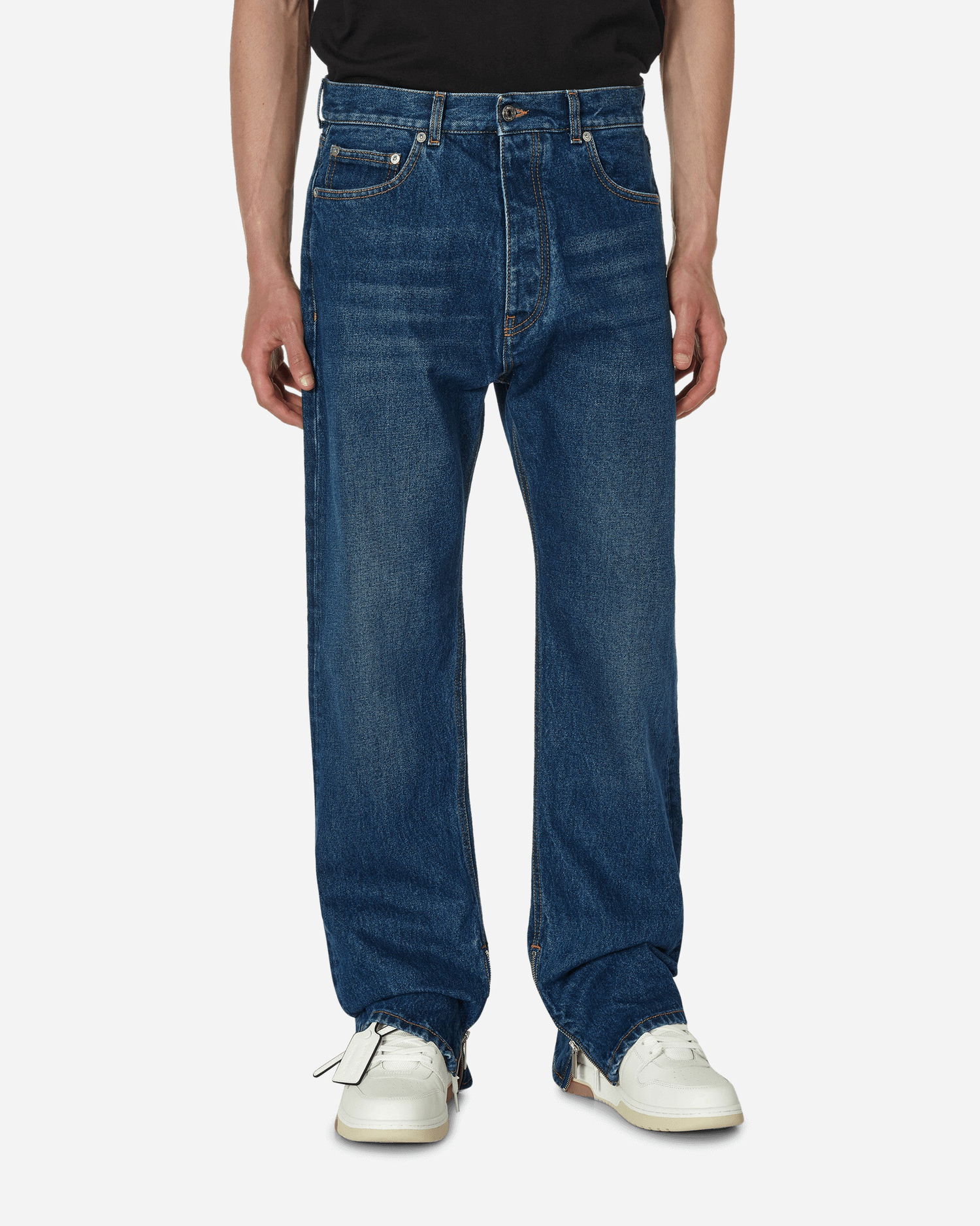 Jeans Off-White Arrow Tab Zip Skate Jeans Medium Blue Blå | OMYA177F23DEN002 4400, 0