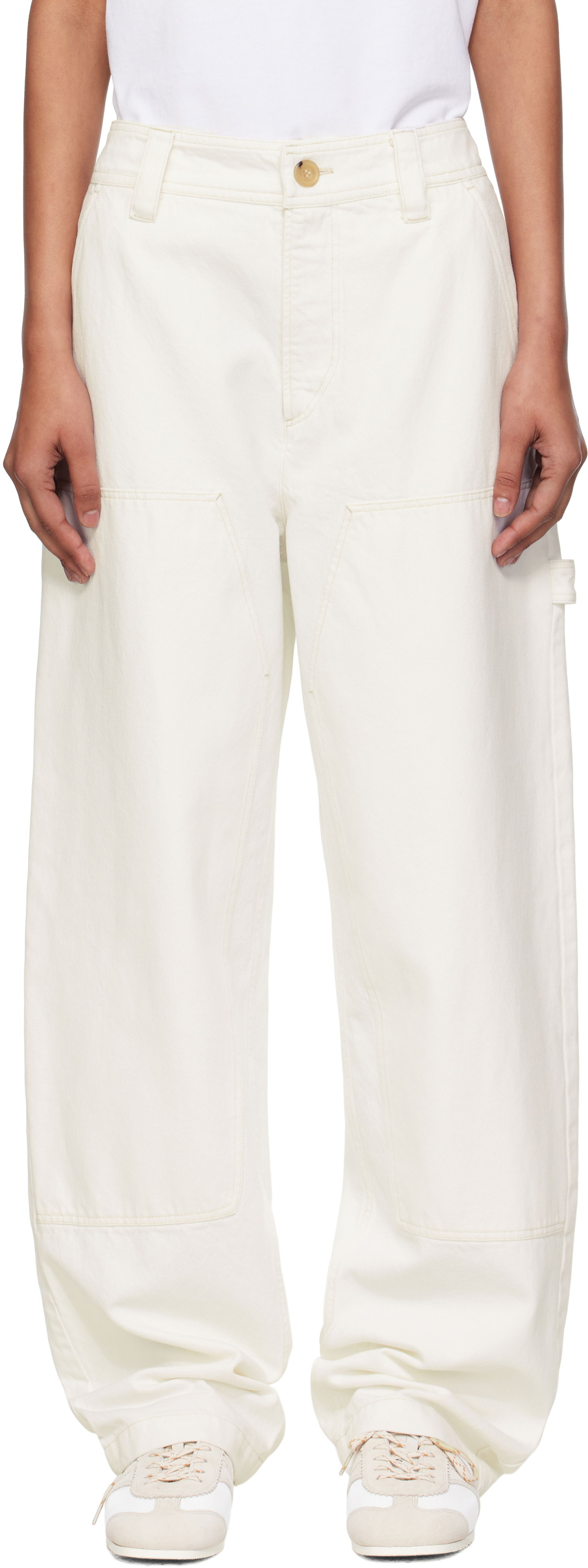 Cargo bukser A.P.C. A.P.C. Gustav Carpenter Pants Hvid | COGZV-M08484, 0