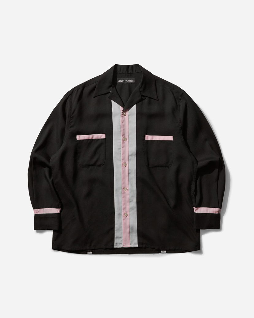 Skjorte WACKO MARIA Switching Black Shirt Sort | 24FW-WMS-OC08 BLACK