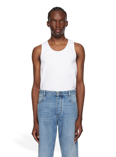 Tanktop Bottega Veneta Rib Tank Top Hvid | 715042 V2I50