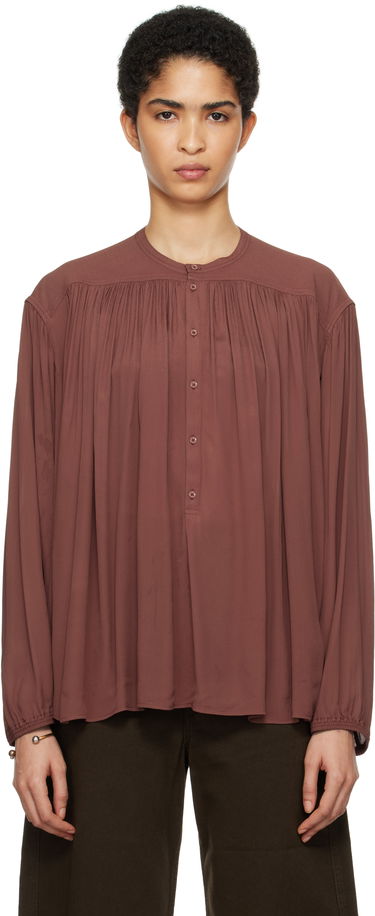 Skjorte LEMAIRE Lemaire Gathered Long Sleeve Blouse Brun | TO1238 LF832, 0