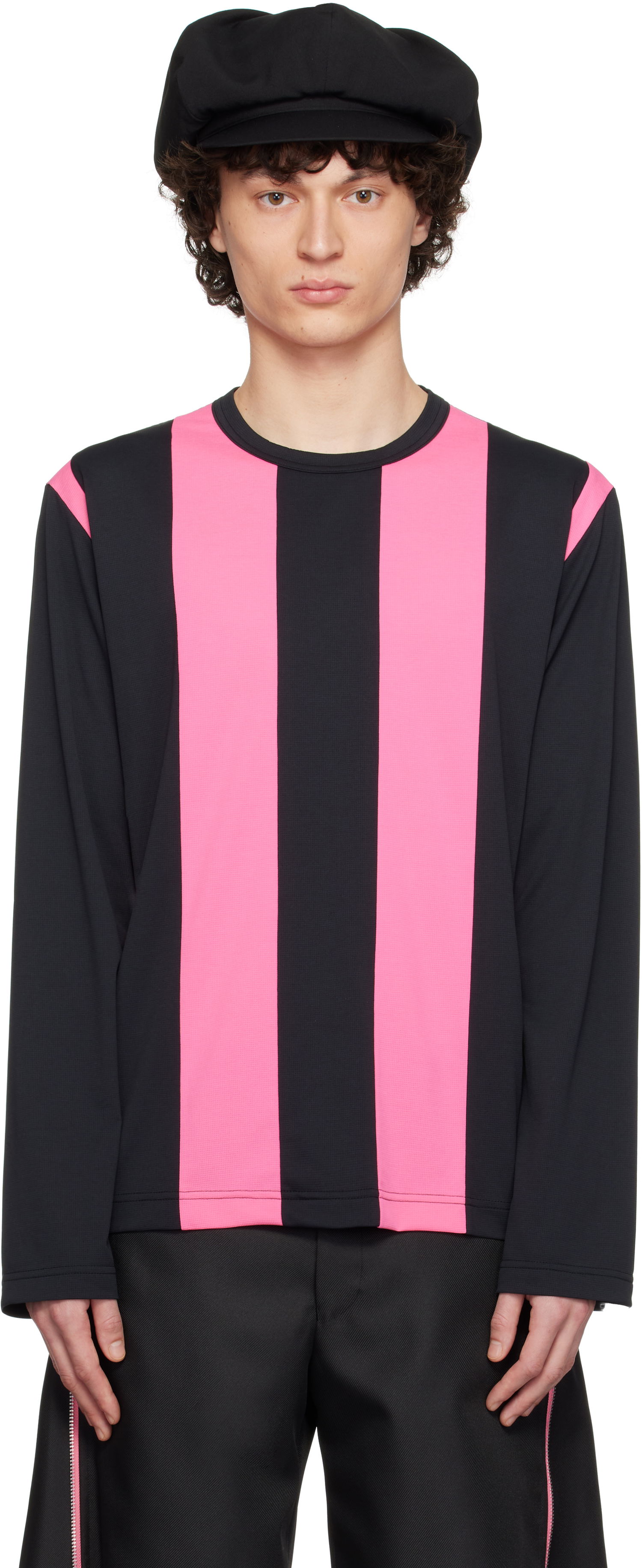 T-shirt Comme des Garçons Comme des Garçons Homme Plus Jacquard Long Sleeve T-Shirt Lyserød | PO-T011-051, 0