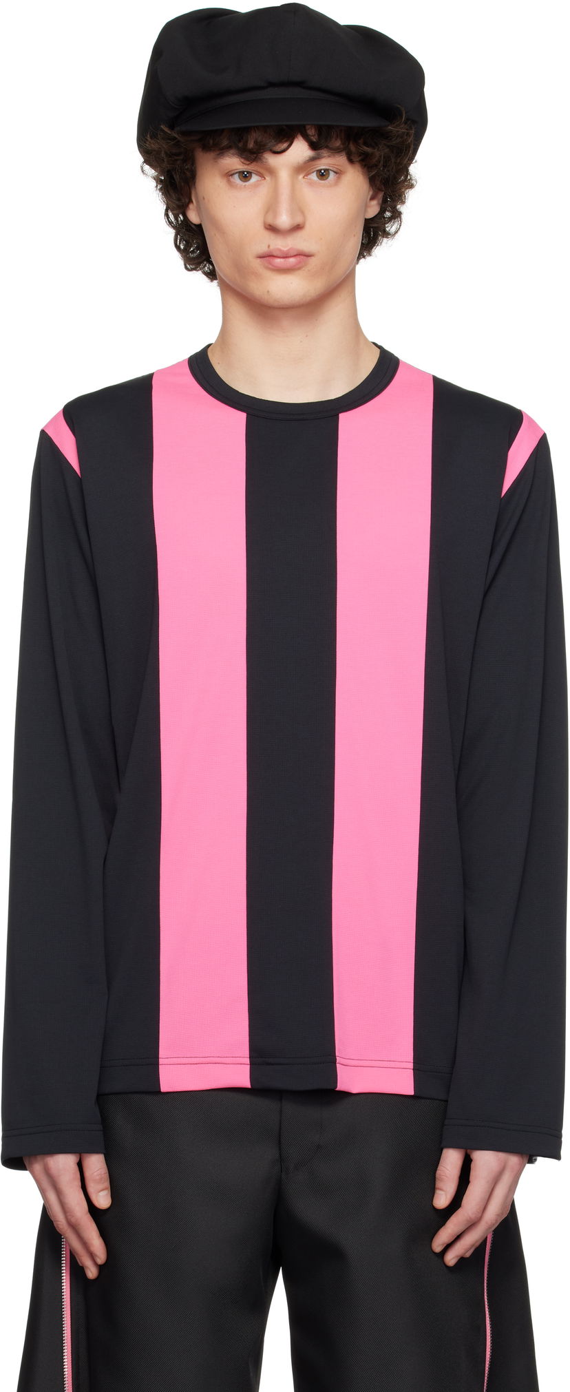 T-shirt Comme des Garçons Comme des Garçons Homme Plus Jacquard Long Sleeve T-Shirt Sort | PO-T011-051