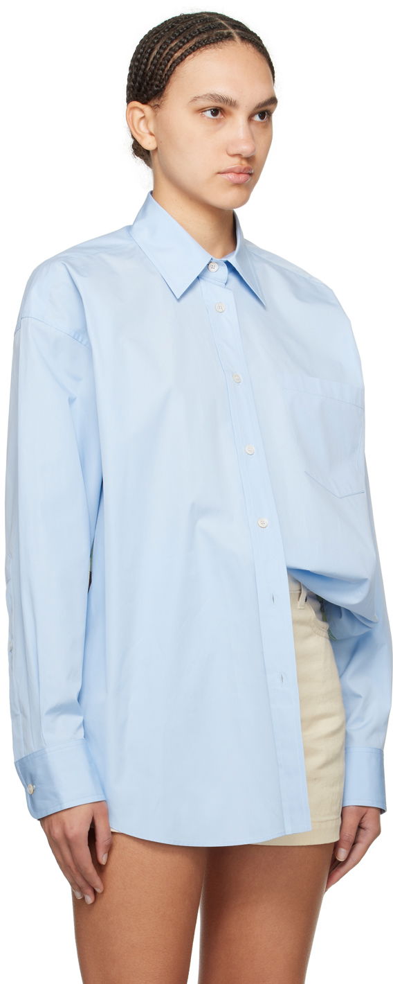 Skjorte Stella McCartney Stella McCartney Women's Patch Pocket Shirt Blå | 620093SMA90, 1