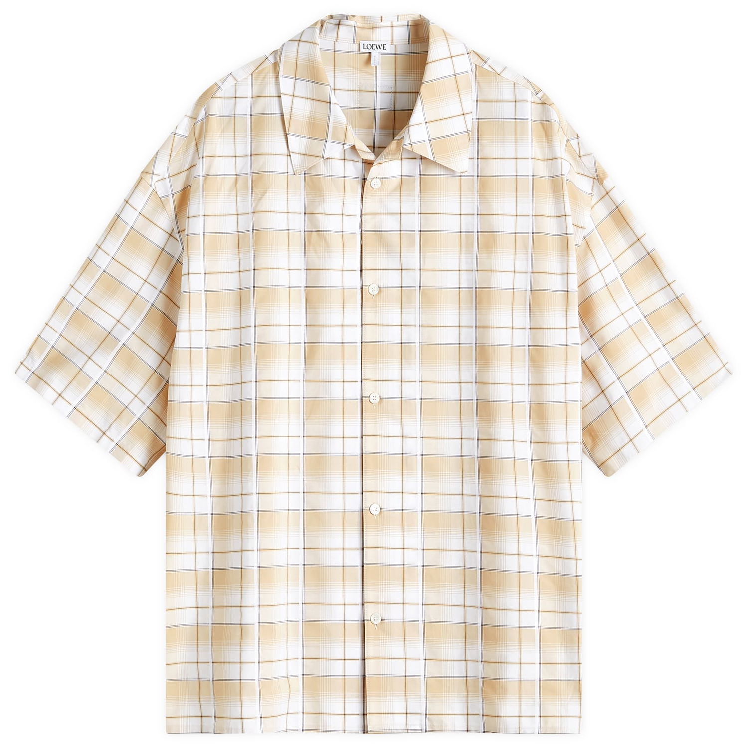 Skjorte Loewe Short Sleeve Check Shirt Beige | H526Y05X67-1090, 0