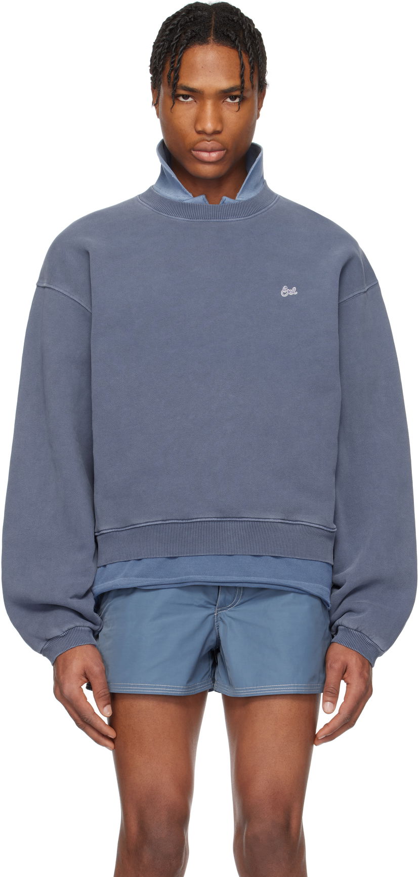Sweater ERL ERL Crewneck Sweatshirt Blå | ERL10T027