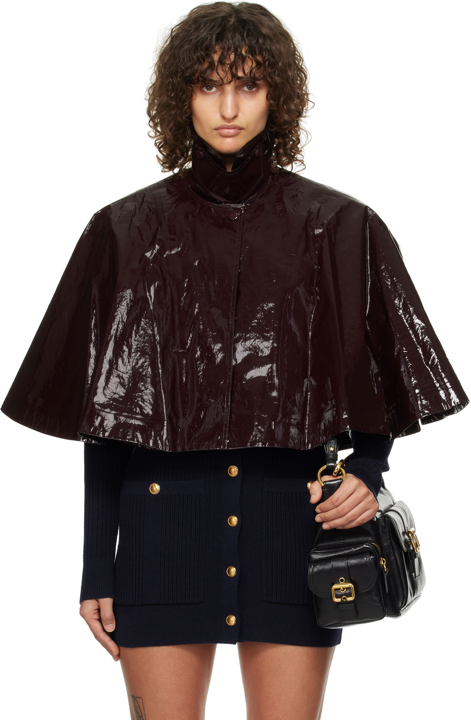 Jakke CHLOÉ Short Cape Jacket Brun | CH24WMA58145, 0