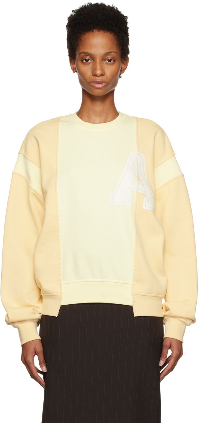 Sweater Ambush Varsity Patchwork Sweatshirt Gul | BWBA016F22FLE0011702