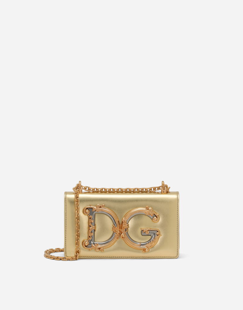 Håndtaske Dolce & Gabbana Dolce & Gabbana DG Girls Nappa Leather Phone Bag Metalisk | BI1416AW12189869