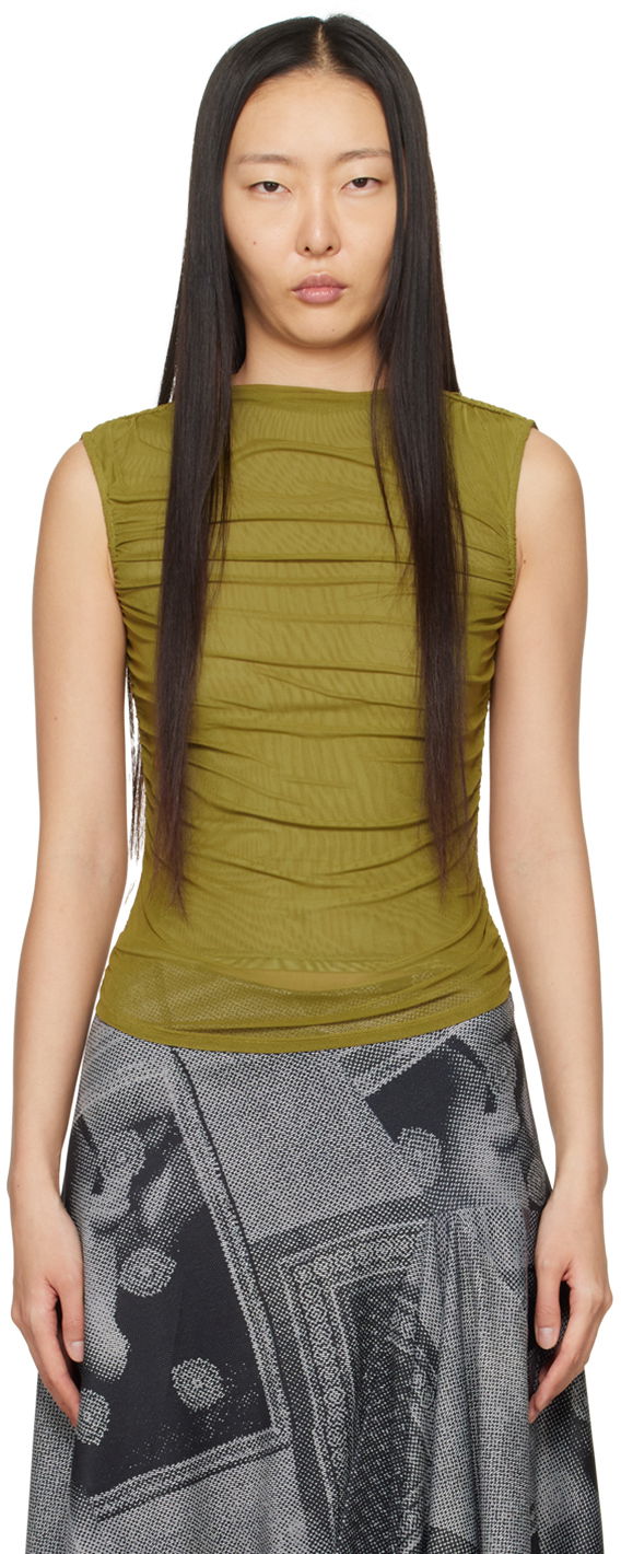 Tanktop Miaou Miaou Cam Ruched Tank Top Grøn | 7093PM2CED