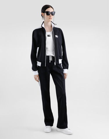 Jakke Dolce & Gabbana Dolce & Gabbana Zip-Up Track Jacket with Logo Embroidery Sort | F9S53ZGDCX7N0000, 1