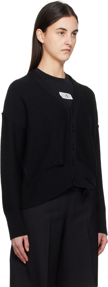 Sweater Maison Margiela MM6 Maison Margiela Boxy Ripped Cardigan Sort | S52HP0026 M13044, 1