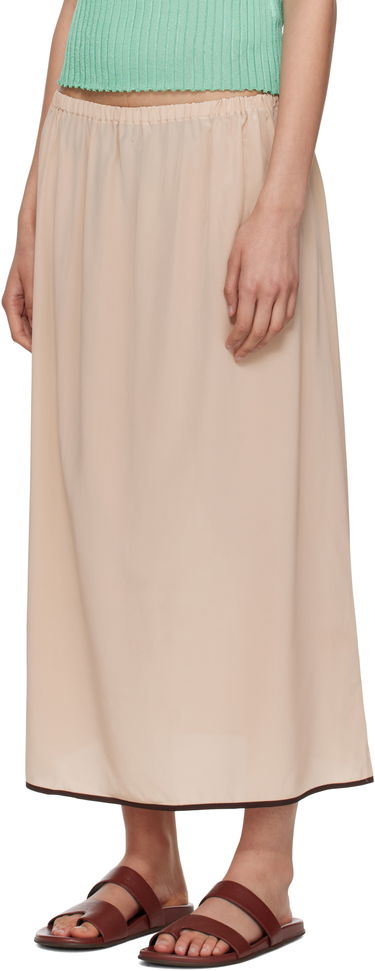 Nederdel Baserange Baserange Silk Maxi Slip Skirt Beige | KIN SKIRT, 3