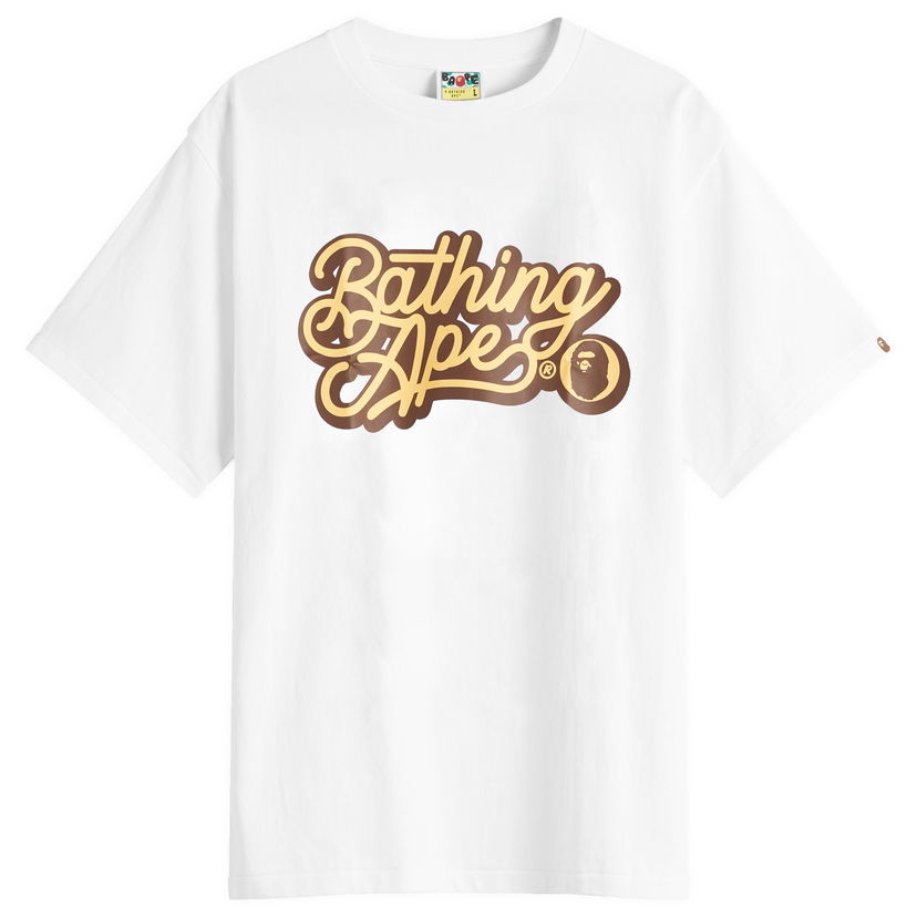 T-shirt BAPE Bathing Ape Script Logo T-Shirt, Size Large Hvid | 001TEL301055M-WBN