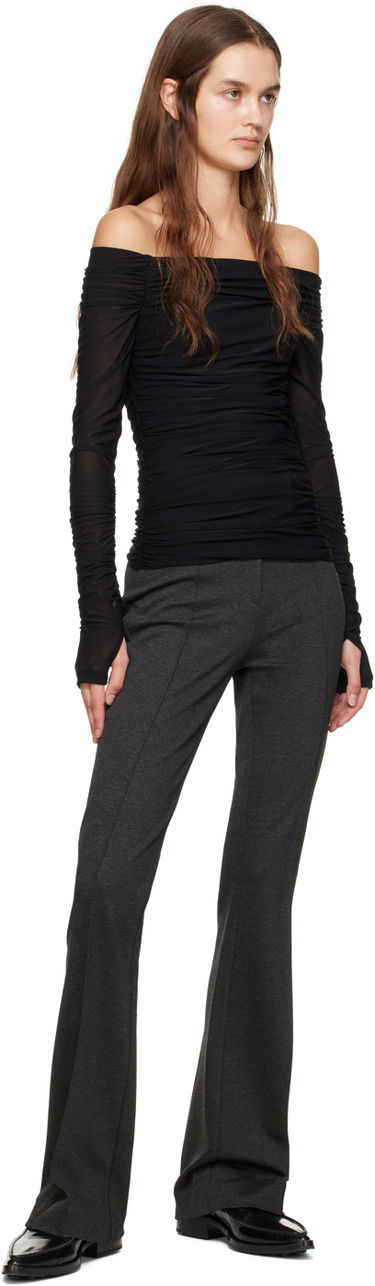 Tanktop Helmut Lang Ruched Long Sleeve T-Shirt Sort | N10HW510, 3