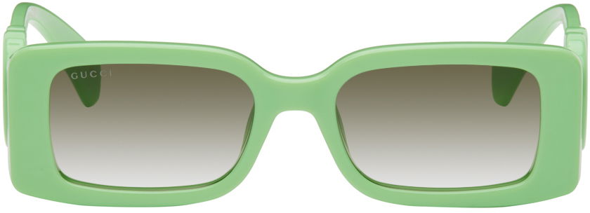 Solbriller Gucci Rectangular Interlocking G Sunglasses Grøn | GG1325S-004, 0