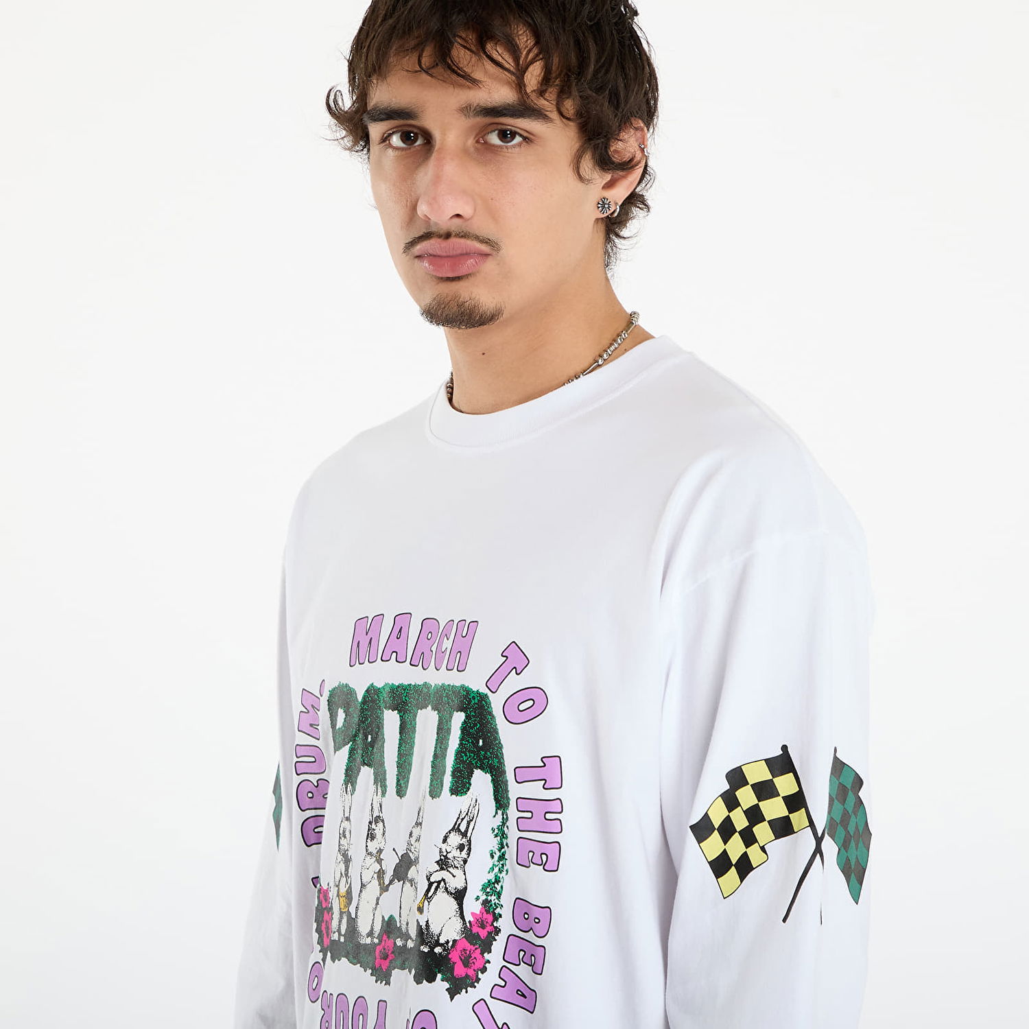 T-shirt Patta Patta Own Your Own Mind Graphic Long Sleeve T-Shirt Hvid | POC-AW25-1000-299-0007-002, 1
