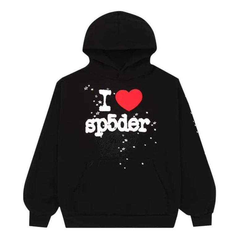 Sweatshirt Sp5der SP5DER I Heart SP5 Souvenir Hoodie Sort | SP5D0124