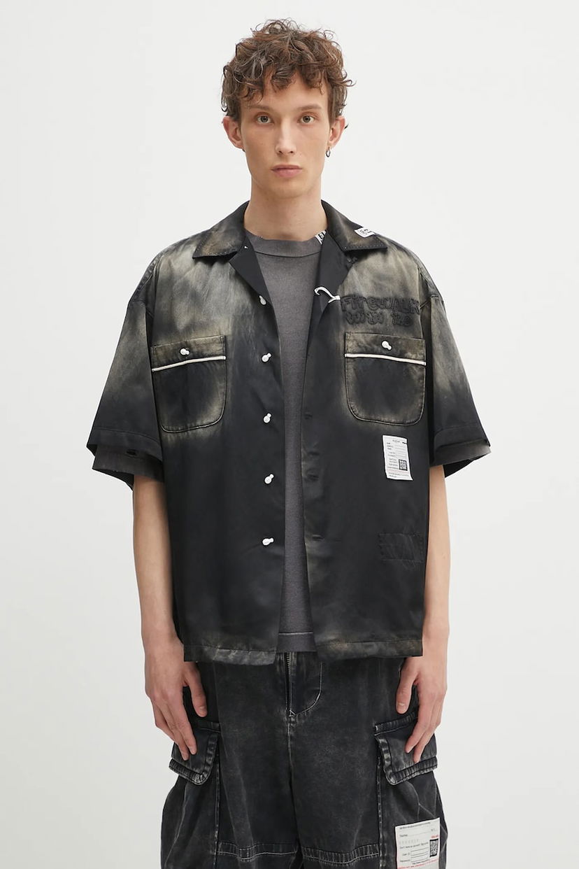 Skjorte Maison MIHARA YASUHIRO Maison MIHARA YASUHIRO Relaxed Bowling Shirt Sort | J14SH186